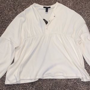 Forever 21 cream colored flowy longe sleeve blouse